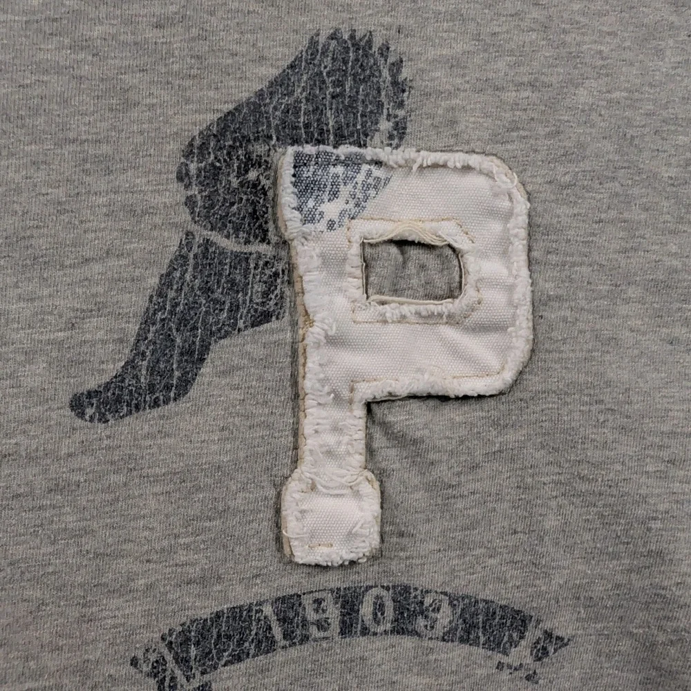 VTG Polo Ralph Lauren T-Shirt Men's M Gray Long Sleeve Prep Track Sporty Y2K